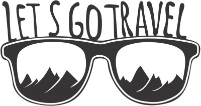 Wallzone 50 cm Lets Go Travel Removable Sticker(Pack of 1)