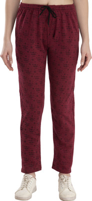 IndiWeaves Printed Women Maroon Track Pants