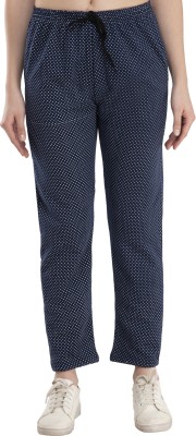 Indistar Printed Women Dark Blue Track Pants