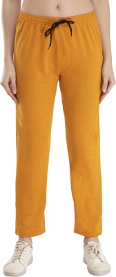 IndiWeaves Solid Women Yellow Track Pants