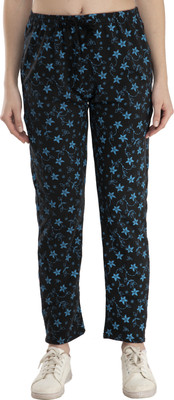 IndiWeaves Printed Women Black Track Pants