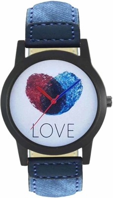 LOREO New Lockable Style Love Dial Print Blue Strap Men And Boys Analog Watch  - For Men
