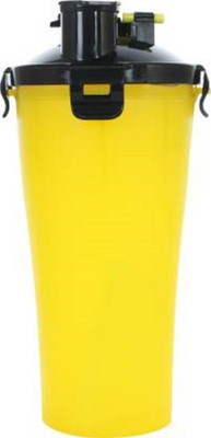 KK CRAFT Smart Protein Shaker Bottle for gym 2 Storage Extra Compartment 700 ml Shaker(Pack of 1, Yellow, Plastic)