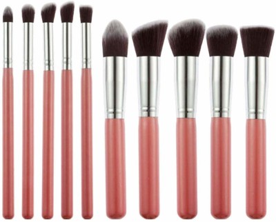 LARA KOSSLER Pink Makeup Brush Set of 10 pc(Pack of 10)