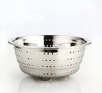 PRV Stainless Steel Colander/Strainer/Hole Bowl, Diameter - 25 CMS Colander(Silver Pack of 1)