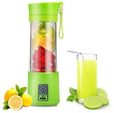 Clovva Portable Plastic USB Juicer Blender Bottle with USB Cable 220 Juicer (1 Jar, Green)