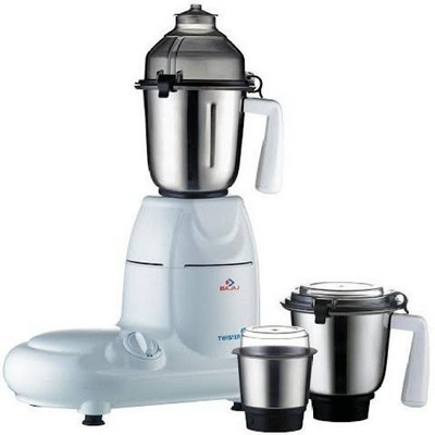 BAJAJ Twister 750 W Mixer Grinder (3 Jars, White)
