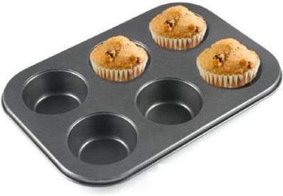 smile4u Aluminium Cupcake/Muffin Mould 6(Pack of 1)