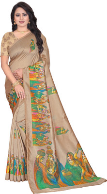 Goripati Fashion Printed Fashion Art Silk Saree(Multicolor)