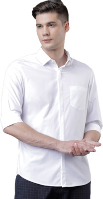 FUBAR Men Solid Formal White Shirt