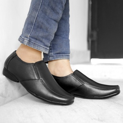 YUVRATO BAXI Men's Leather Formal Mocassin Office Wear slip-on Shoes Slip On For Men(Black)