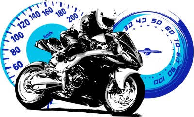 DivineDesigns 46 cm Bike Speeds Wall Sticker Self Adhesive Sticker(Pack of 1)