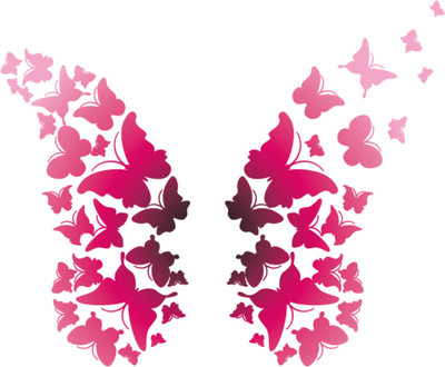 DivineDesigns 51 cm Butterflies Colorful Wall Sticker Self Adhesive Sticker(Pack of 1)