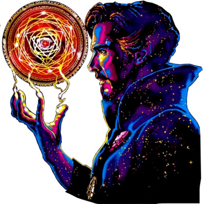 DivineDesigns 58 cm Dr. Strange Wall Sticker Self Adhesive Sticker(Pack of 1)