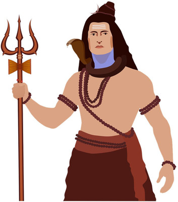 DivineDesigns 58 cm Shiv Shankar Self Adhesive Sticker(Pack of 1)