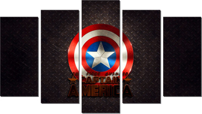 DivineDesigns 51 cm Captain Shield Wall Sticker Self Adhesive Sticker(Pack of 1)