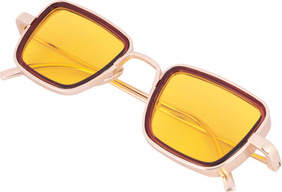 KiwiCaves Rectangular Sunglasses(For Men & Women, Yellow)