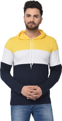 VANDITA FASHION Colorblock Men Hooded Neck Multicolor T-Shirt