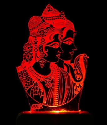 Aamivi Lord Shiv Parvati 3D Multi Colour Night Lamp(7 cm, Multicolor)