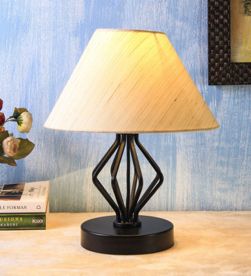Devansh Off white Designer Triangle Wrought Iron Table Lamp(31 cm, Off white)