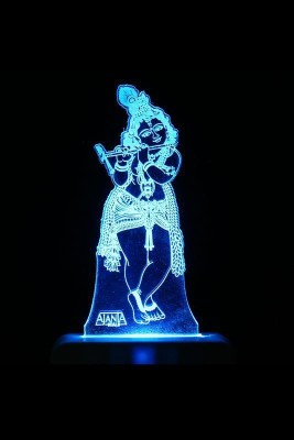 Aamivi Lord Krishna Murlidhar 3D Multi Colour Night Lamp(7 cm, Multicolor)