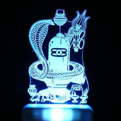 Aamivi Lord Shivam Shiv Ling Nag Devta 3D Multi Colour Night Lamp(7 cm, Multicolor)