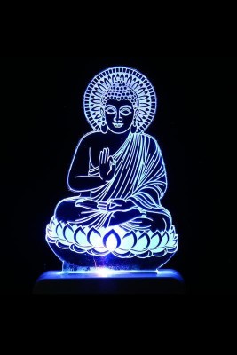 Aamivi Lord Gautam Buddha Symbol Of Peace 3D Multi Colour Night Lamp(7 cm, Multicolor)