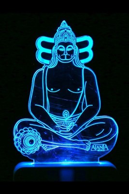 Aamivi Lord Hanuman Ji in Yog Mudra 3D Multi Colour Night Lamp(7 cm, Multicolor)