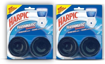 Harpic Flushmatic Aquamarine 100g (Pack of 2) Aquamarine Block Toilet Cleaner(2 x 100 g)