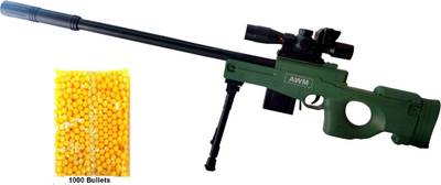 IndusBay AWM Sniper Rifle 28 Inches Long PUBG Gun with 1000 Plastic Bullets , Big Size Army Toy Gun for Boys -(Transparent Blister Packaging) Guns & Darts