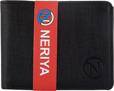 NERIYA Men Casual Black Artificial Leather Wallet(9 Card Slots)