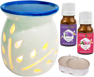 PeepalComm Lavender, Rose Diffuser Set, Aroma Oil PC-TOPBLUEDIFF-2TL-LV-RS(5 x 4 ml)
