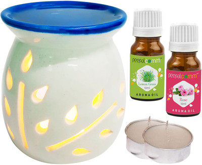 PeepalComm Lemongrass, Rose Diffuser Set PC-TOPBLUEDIFF-2TL--RS(5 x 4 ml)