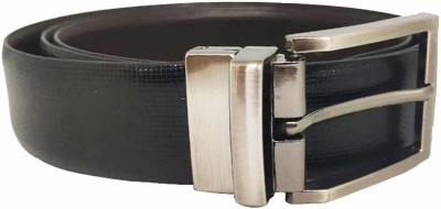 JL Collections Men Casual Black Genuine Leather Reversible Belt