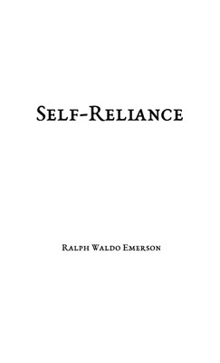 Self-Reliance(English, Paperback, Emerson Ralph Waldo)