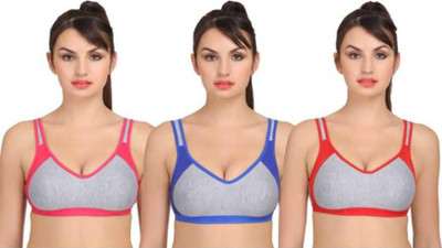 FNKSTYLE Women Sports Non Padded Bra(Grey)