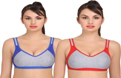 Ankur Creation Women Sports Non Padded Bra(Red, Blue, Grey)