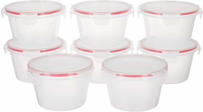 Cutting EDGE Polypropylene Grocery Container  - 750 ml(Pack of 8, Red, Clear)
