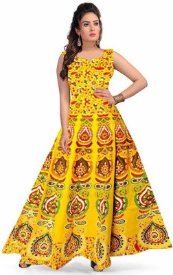 Disha Gallery LIVE Women Maxi Yellow Dress