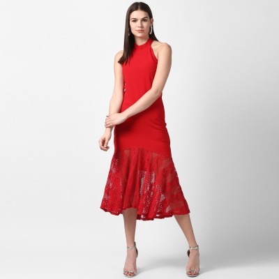 STYLESTONE Women Fit and Flare Red Dress