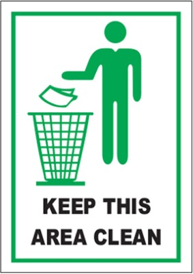 Imagine Printing Solutions KEEP THIS AREA CLEAN Emergency Sign(Reflective Sign)