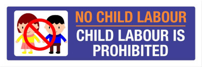 Imagine Printing Solutions NO CHILD LABOUR Emergency Sign(Reflective Sign)