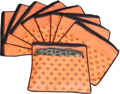 PRETTY KRAFTS F1287_Orange12 PrettyKrafts Saree Cover Set of 12 Designer Prints with transparent window_Orange 1287(Orange)
