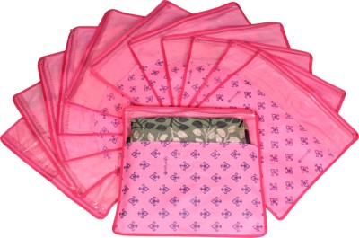 PRETTY KRAFTS F1287_Pink12 PrettyKrafts Saree Cover Set of 12 Designer Prints with transparent window_Pink 1287(Pink)