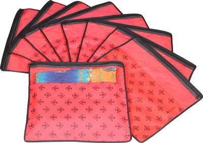 PRETTY KRAFTS F1287_Red9 PrettyKrafts Saree Cover Set of 9 Designer Prints with transparent window_Red 1287(Red)