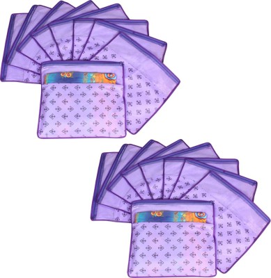 PRETTY KRAFTS F1287_Purple18 PrettyKrafts Saree Cover Set of 18 Designer Prints with transparent window_Purple 1287(Purple)