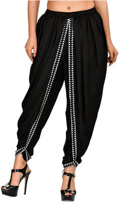 VAIDIKI Solid Rayon Women Harem Pants
