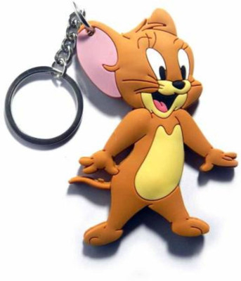 Techpro Doublesided Jerry Mouse Key Chain/Key Ring with Chrome Car Logo (Black) Key Chain
