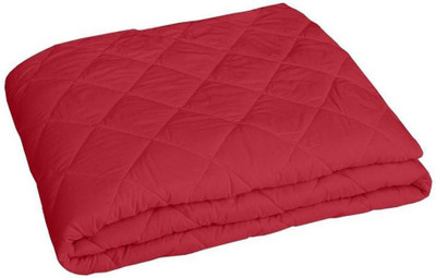Shreejee Elastic Strap Single Size Breathable, Waterproof Mattress Cover(Red)