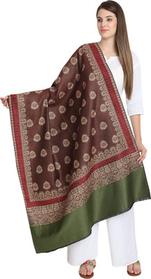 Kashmiri Handloom Shawl Wool Printed Women Shawl(Multicolor)